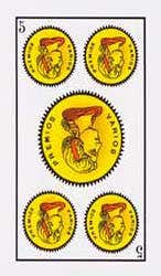 Carta Invertida del Cinco de Oros