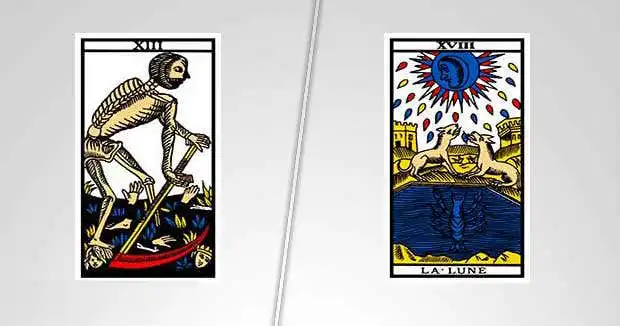 Carta de La Luna y la Muerte juntas