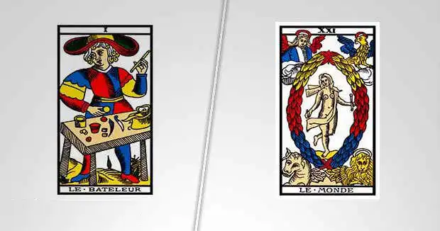 Cartas de el Mundo y El Mago
