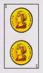 Dos de Oros al derecho