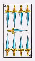 Nueve de espadas invertida