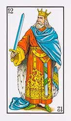 Carta del Rey del palo de espadas