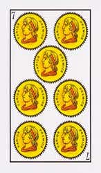 Carta Siete de oros al derecho