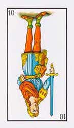 Sota de espadas al revés